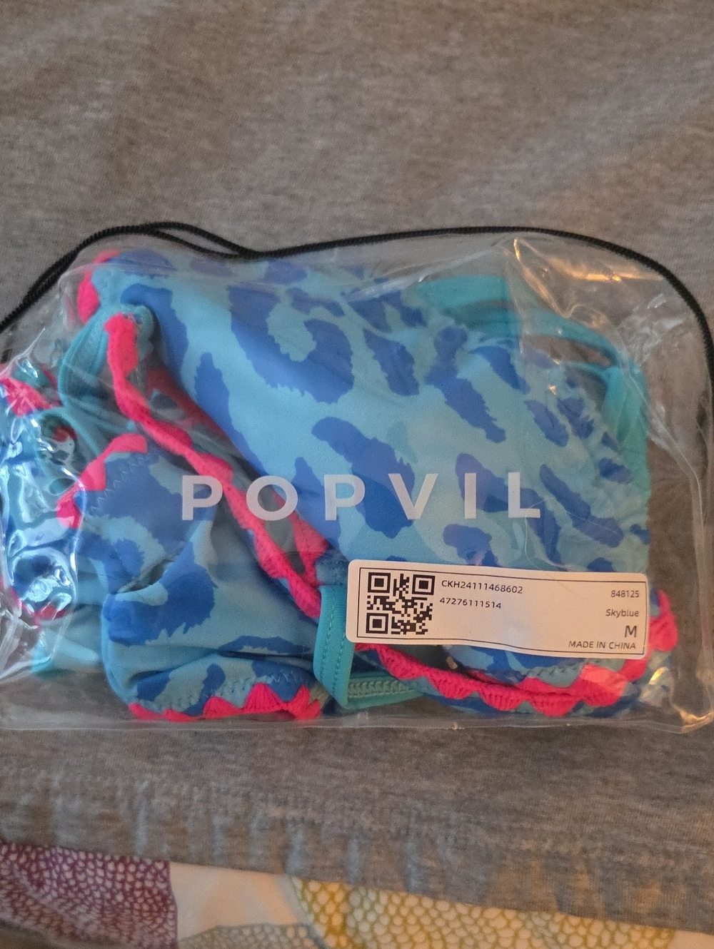 POPVIL Sky Blue & Pink Women's Bikini Set